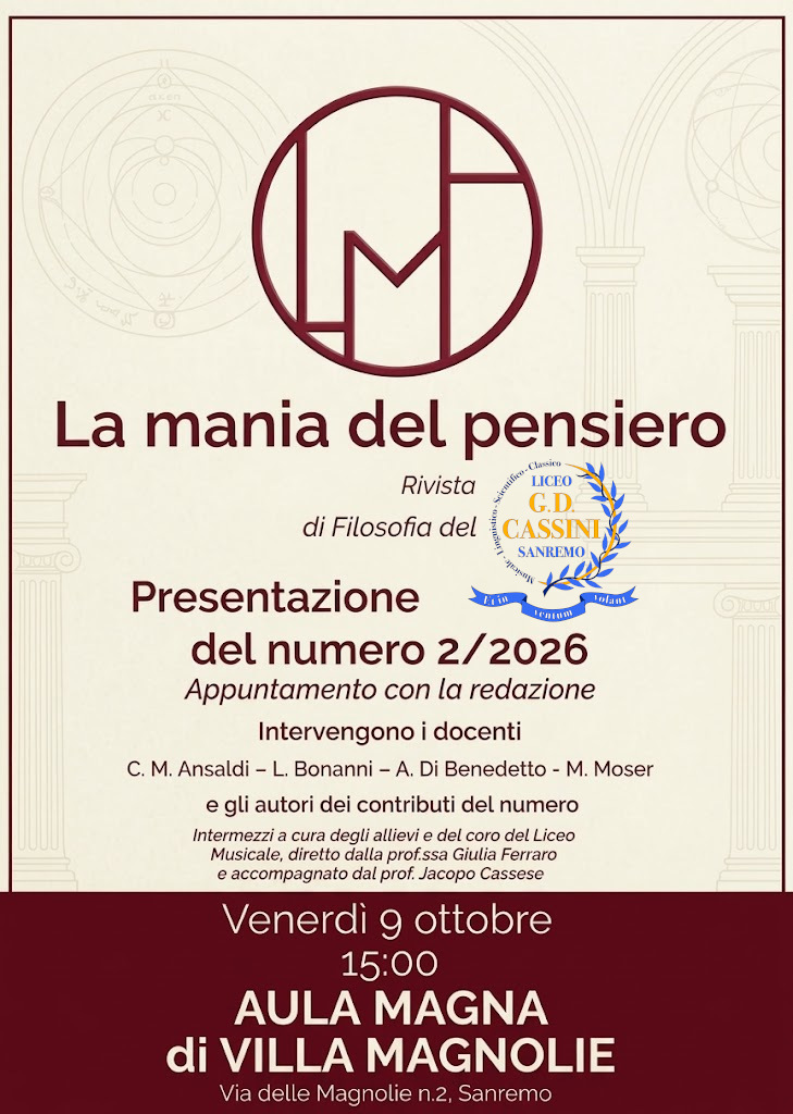 Presentazione del n. 2/2026 di «La mania del pensiero»
